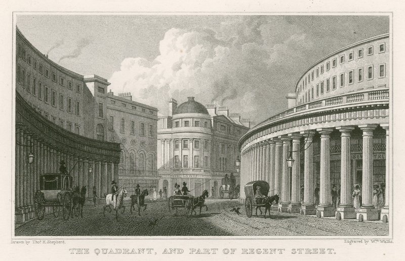 The Quadrant and Part of Regent Street, London by Thomas Hosmer Shepherd