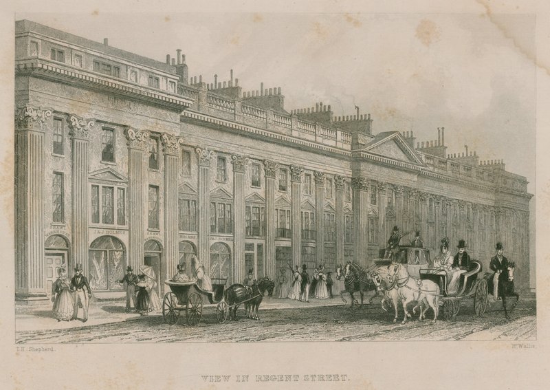 View of Regent Street, London, west side by Thomas Hosmer Shepherd