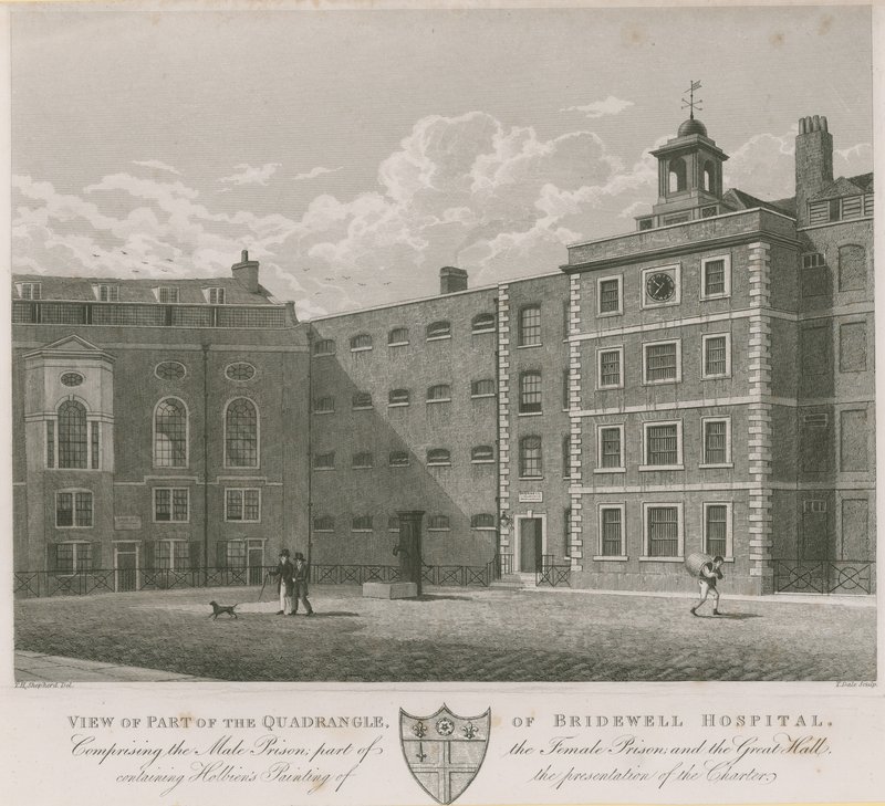 View of part of the quadrangle of Bridewell Hospital by Thomas Hosmer Shepherd