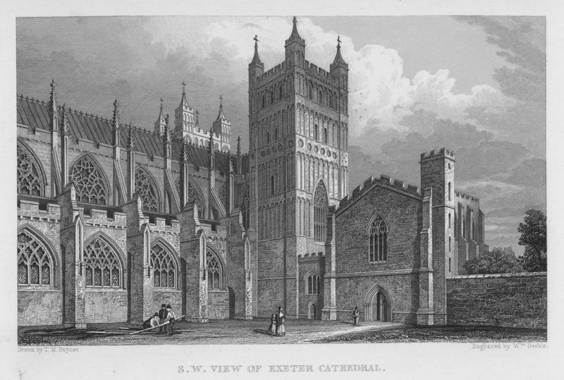 South West View of Exeter Cathedral by Thomas Mann (after) Baynes