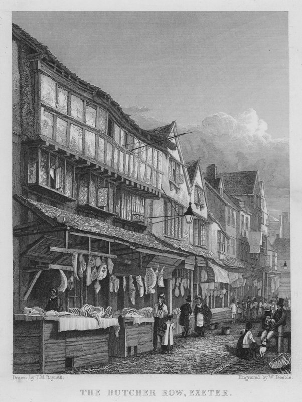 The Butcher Row, Exeter by Thomas Mann (after) Baynes