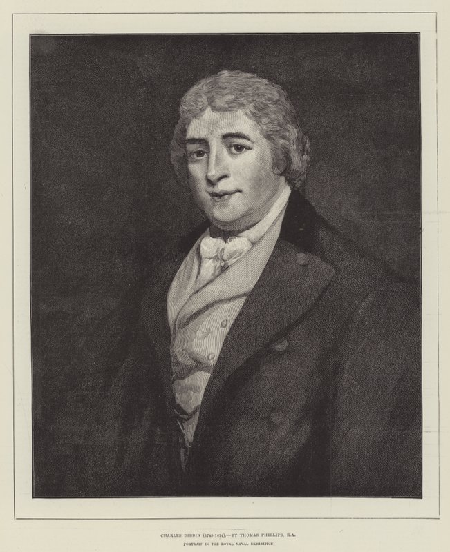 Charles Dibdin, Portrait in the Royal Naval Exhibition by Thomas Phillips
