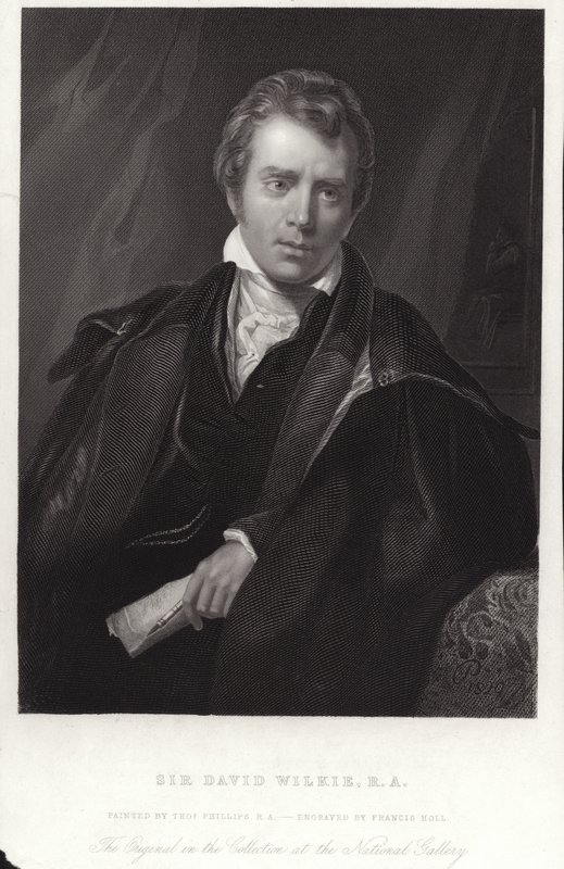 Sir David Wilkie, Scottish painter. Engraving by Francis Holl by Thomas Phillips