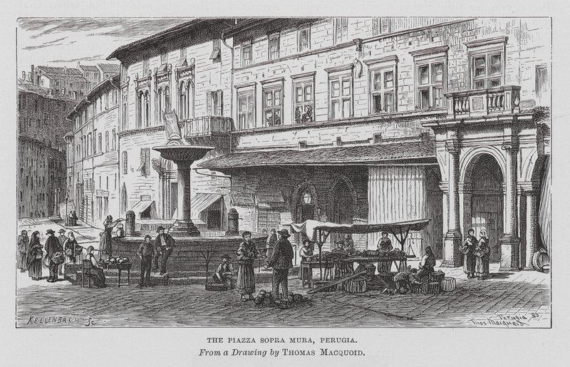 The Piazza Sopra Mura, Perugia by Thomas Robert Macquoid