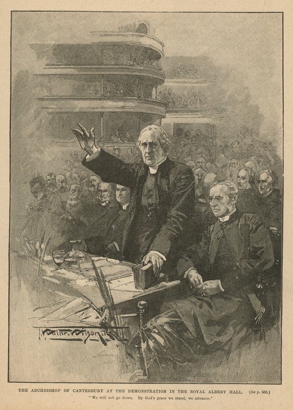 Archbishop of Canterbury at the demonstration in the Royal Albert Hall by Thomas Walter Wilson