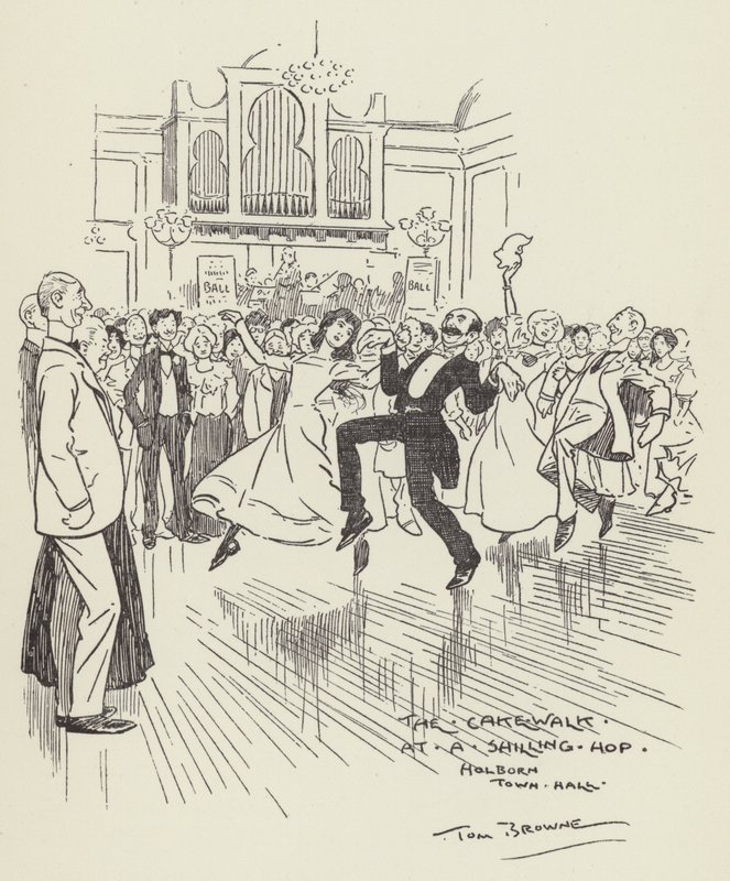 The Cake Walk at a Shilling Hop, Holborn Town Hall by Tom Browne