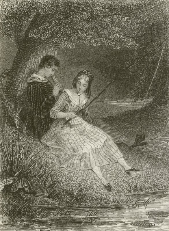 The Fish and the Shepherd Playing the Flute by Tony Johannot
