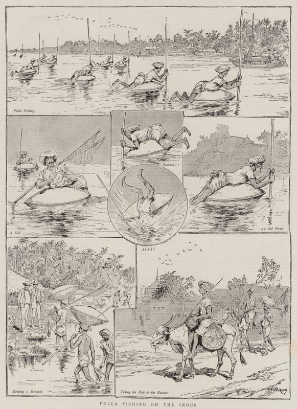 Pulla Fishing on the Indus by Victor Armand Poirson