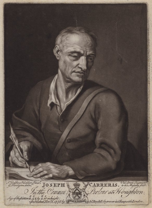 Joseph Carreras, poet and chaplain to Catherine of Braganza by Valentine Green