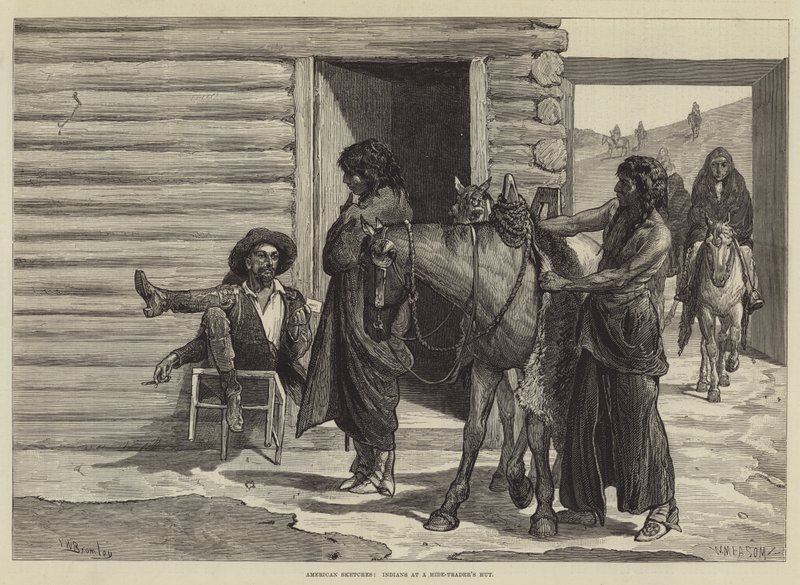 American Sketches, Indians at a Hide-Trader