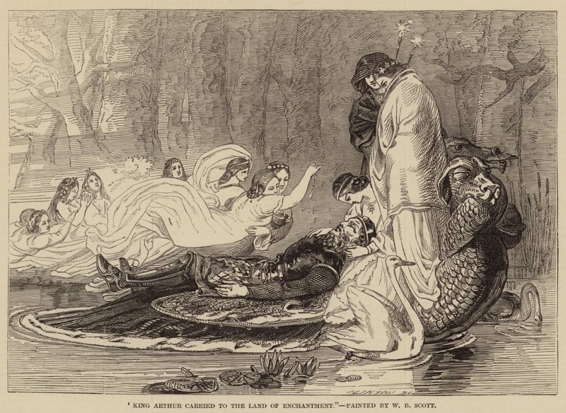 King Arthur carried to the Land of Enchantment by W. Bell Scott