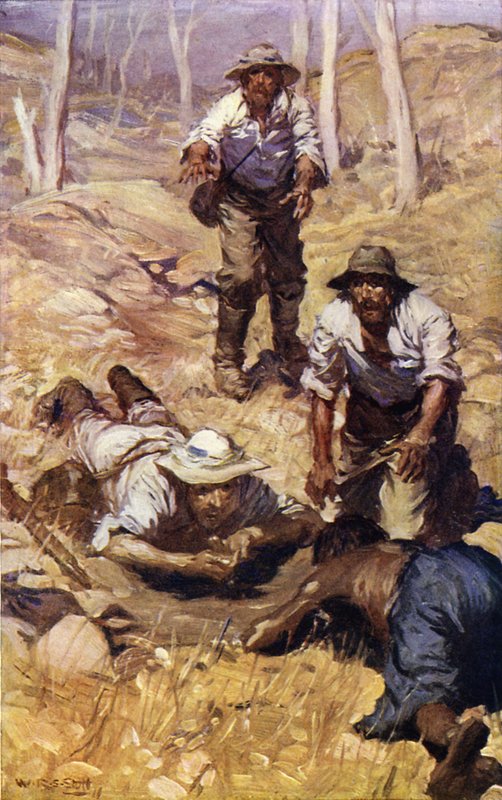 Captain Grey and his party find water by W.R.S. (after) Stott