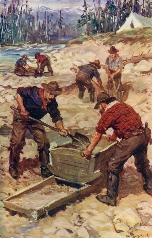 Gold-Washing on the Banks of the Frazer by W.R.S. (after) Stott