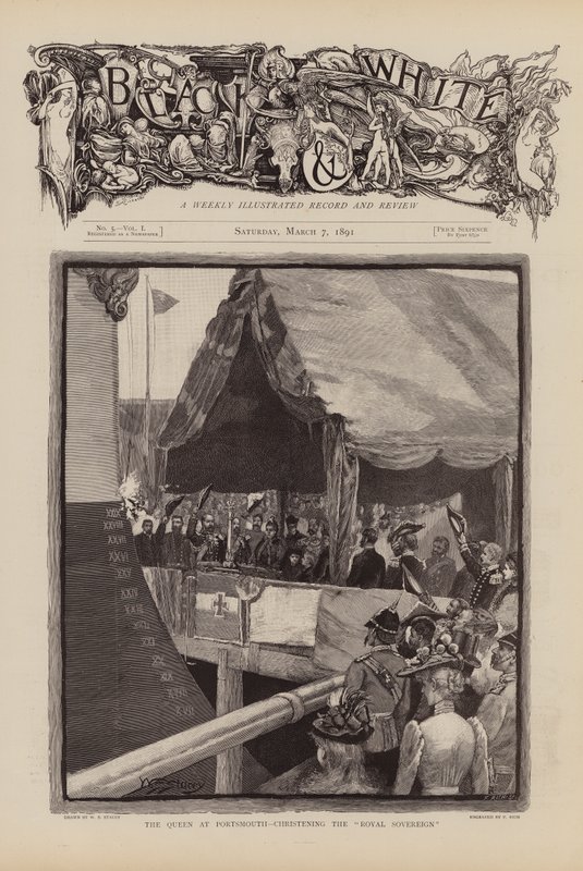 Queen Victoria christening the Royal Sovereign by W.S. Stacey