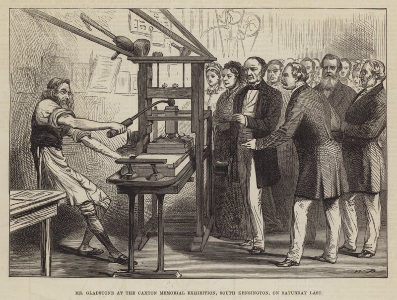 Mr Gladstone at the Caxton Memorial Exhibition, South Kensington by Walter Paget