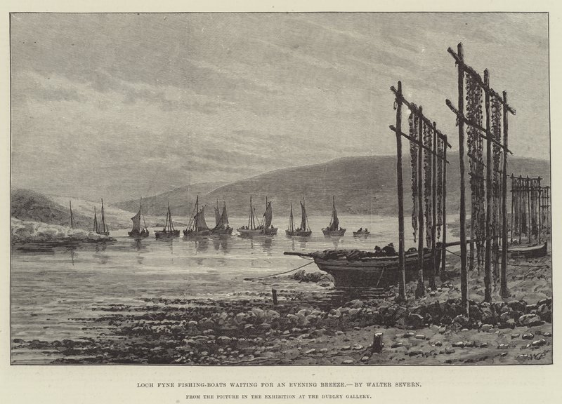 Loch Fyne Fishing-Boats Waiting for an Evening Breeze by Walter Severn