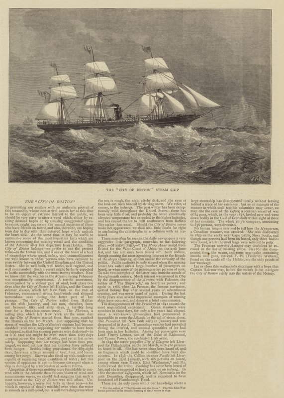 The City of Boston Steam Ship by Walter William May