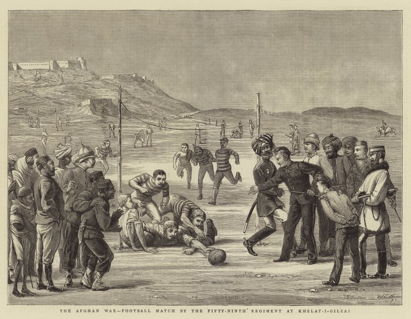 The Afghan War, Football Match by the Fifty-Ninth Regiment at Khelat-i-Gilzai by Walter Charles Horsley