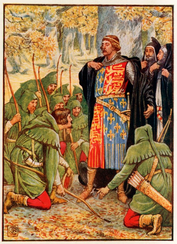 Robin Hood and His Men Kneel to the King by Walter Crane