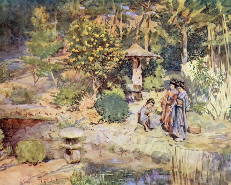 Fishing for Gold Fish at a Winter Fete, Atami by Walter Frederick Roofe Tyndale