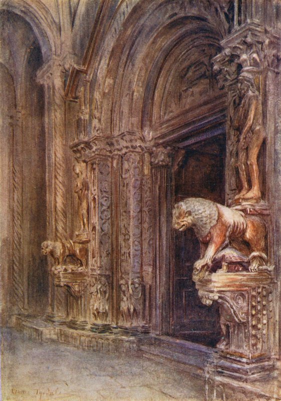 The Porch of the Duomo of Trau by Walter Frederick Roofe Tyndale