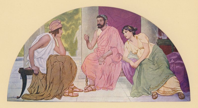 Paris at the home of Menelaus and Helen by Walter MacEwen