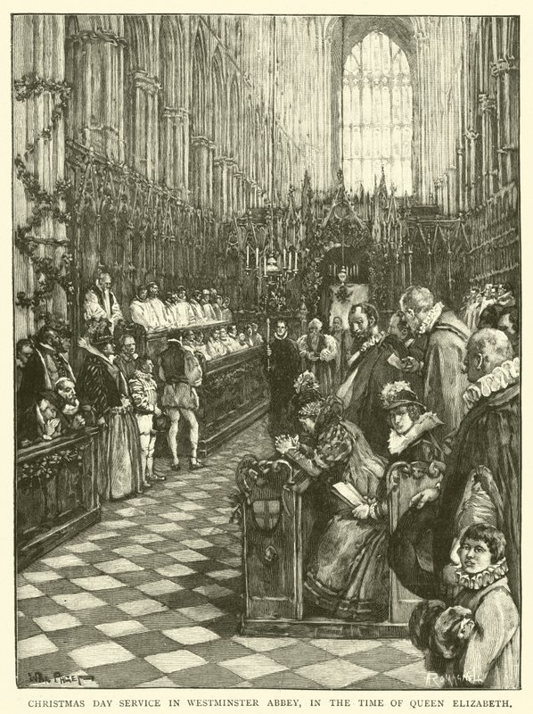 Christmas Day Service in Westminster Abbey, in the Time of Queen Elizabeth by Walter Paget