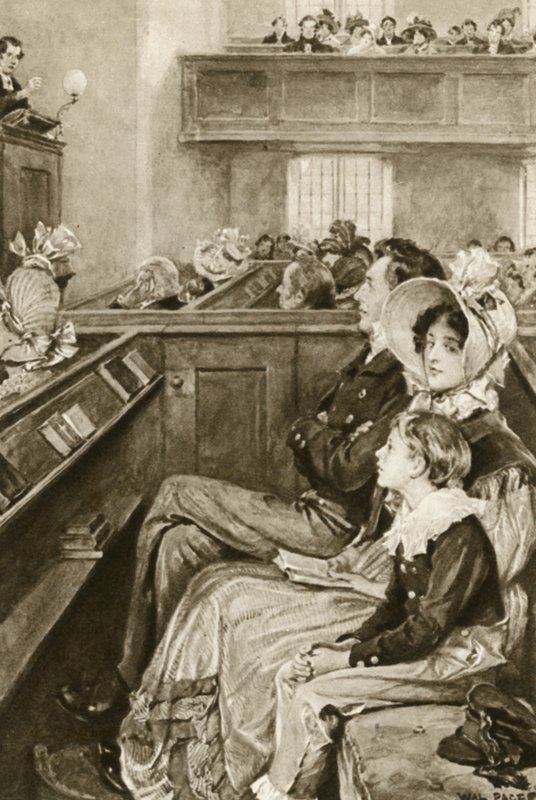 John Ruskin as a Boy Watching the Preacher by Walter Paget