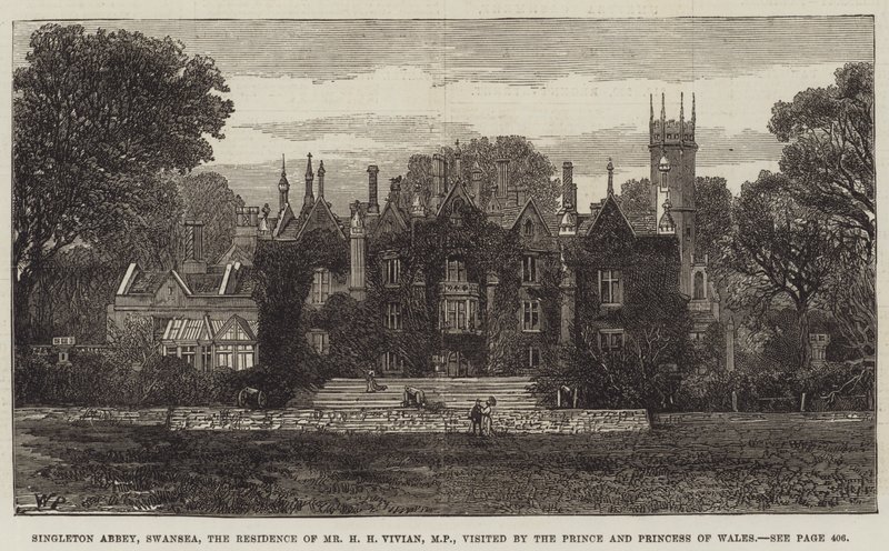 Singleton Abbey, Swansea, the Residence of Mr H H Vivian, MP, visited by the Prince and Princess of Wales by Walter Paget