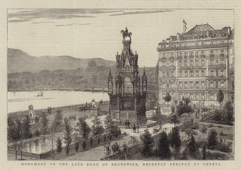 Monument to the Late Duke of Brunswick, recently erected at Geneva by Warry