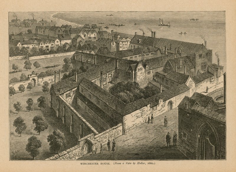 Aerial view of Winchester House by Wenceslaus Hollar