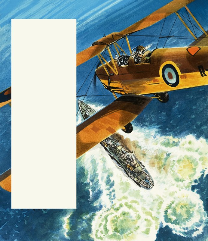 A Tiger Moth Patrolling the British Coast During World War II by Wilf (20th century) Hardy