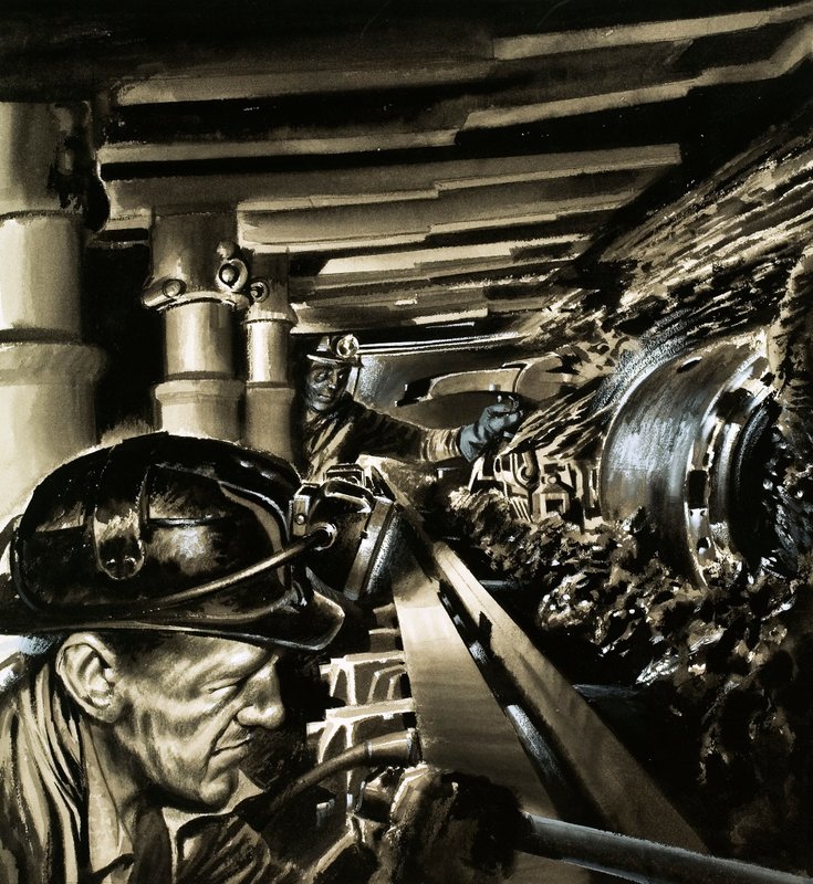 Coal mining by Wilf (20th century) Hardy