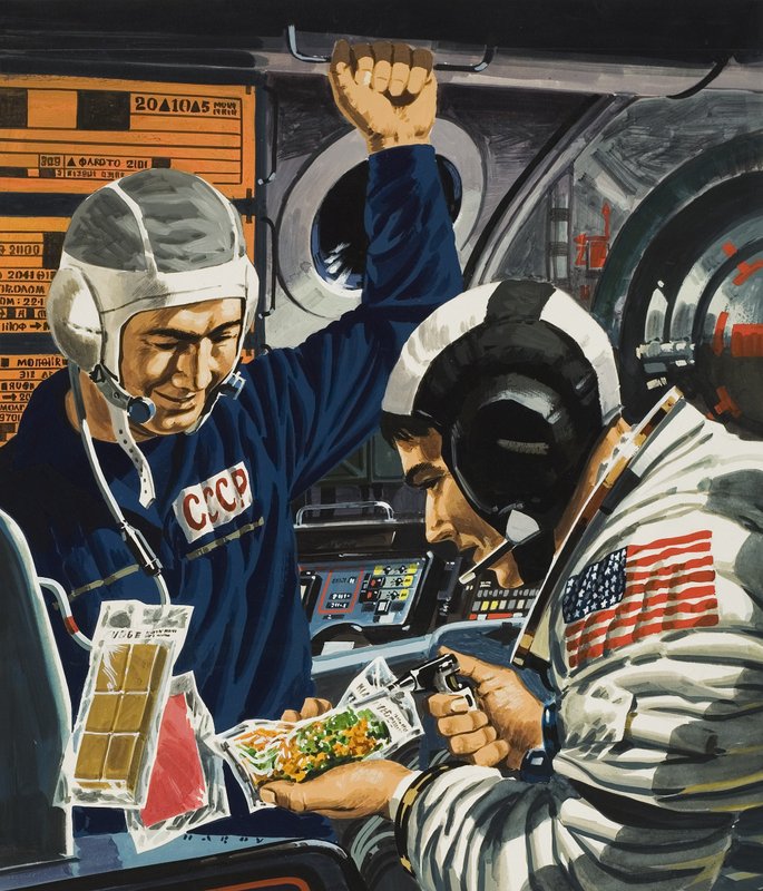Dinner in Space by Wilf (20th century) Hardy
