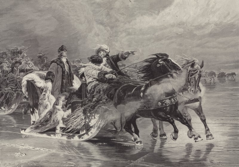 The Great Elector Crossing the Curonian Lagoon, 19 January 1679 by Wilhelm Simmler