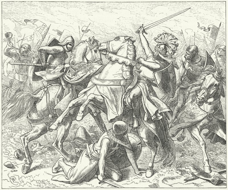 The rebel Duke Rudolf of Swabia mortally wounded at the Battle of the Elster by Wilhelm Camphausen
