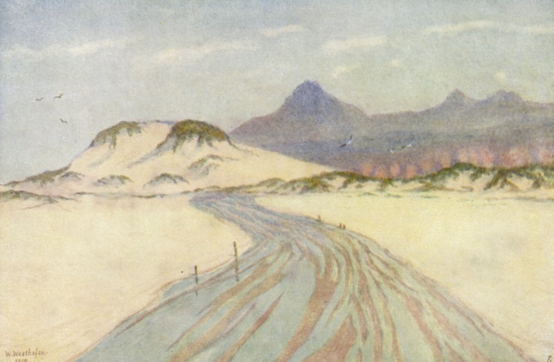 On Fish Hoek Beach, Nord Hoek Mountains in Distance by Wilhelm Westhofen