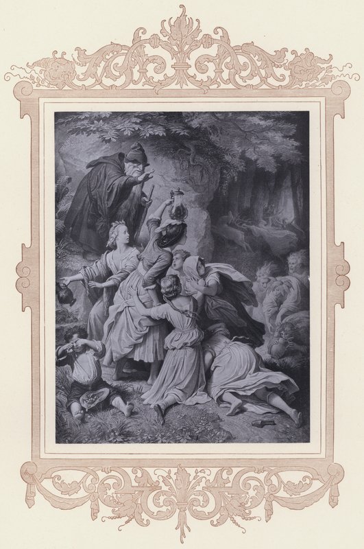 Girl in the Forest, The Faithful Eckart (lithograph) by Wilhelm von (after) Kaulbach