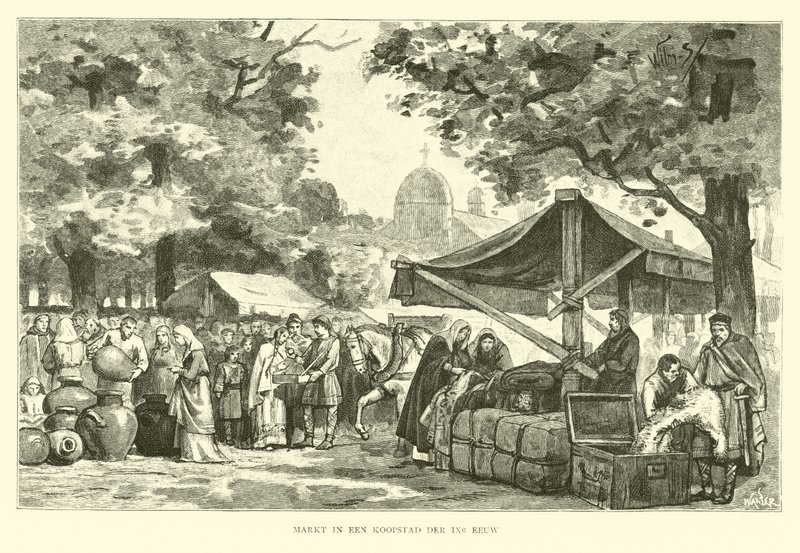 Market town, Netherlands, 9th Century by Willem II Steelink