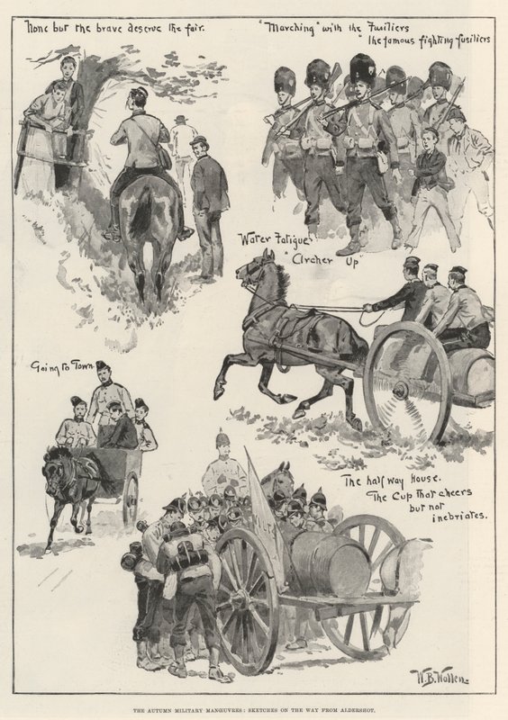 The Autumn Military Manoeuvres, Sketches on the Way from Aldershot by William Barnes Wollen