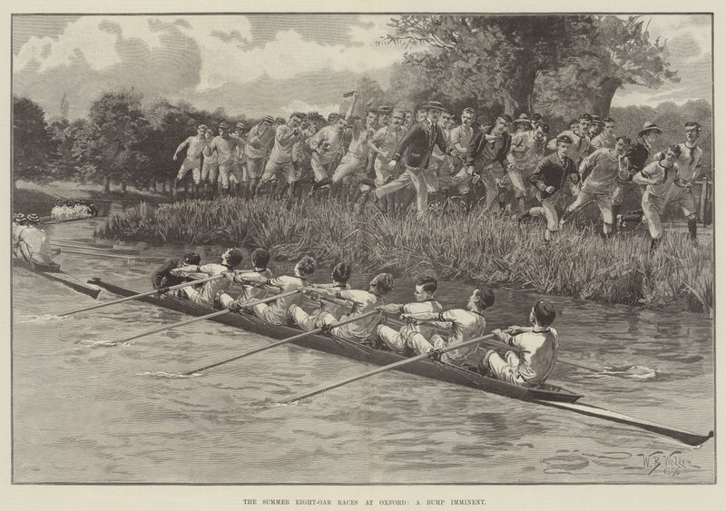 The Summer Eight-Oar Races at Oxford, a Bump Imminent by William Barnes Wollen