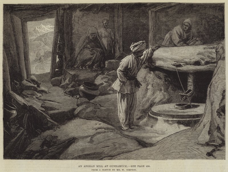 An Afghan Mill at Gundamuck by William Crimea Simpson