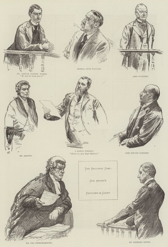 The Baccarat Case, Sketches in Court by William Douglas Almond