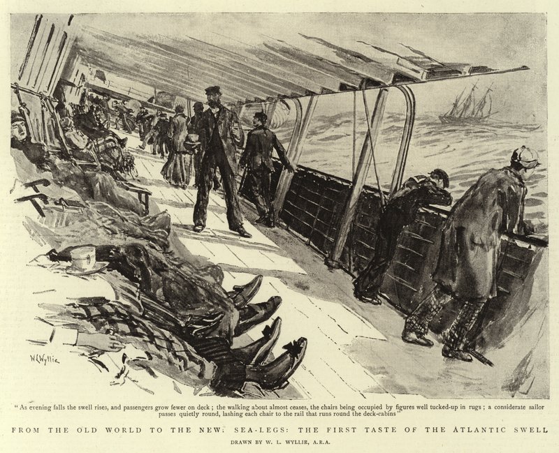 From the Old World to the New, Sea-legs, the First Taste of the Atlantic Swell by William Lionel Wyllie