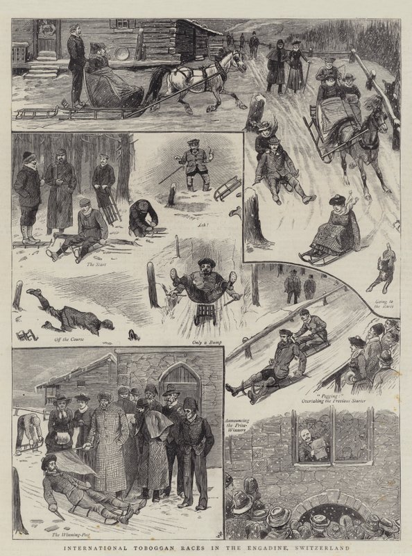 International Toboggan Races in the Engadine, Switzerland by William Ralston