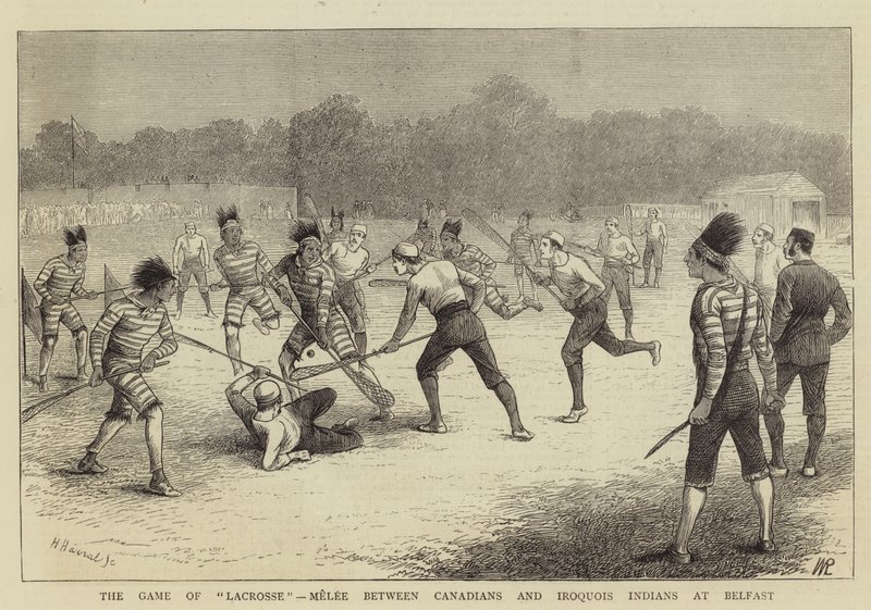 The Game of Lacrosse, Melee Between Canadians and Iroquois Indians at Belfast by William Ralston