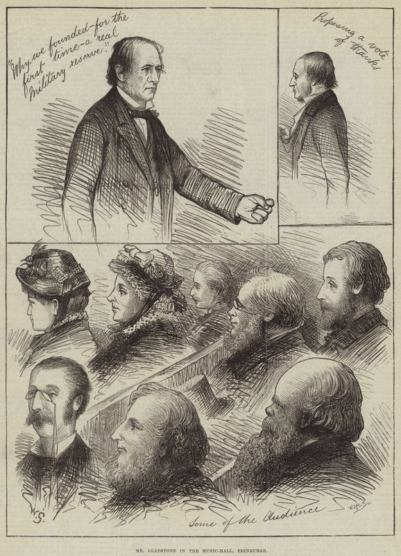 Mr Gladstone in the Music-Hall, Edinburgh by William Small