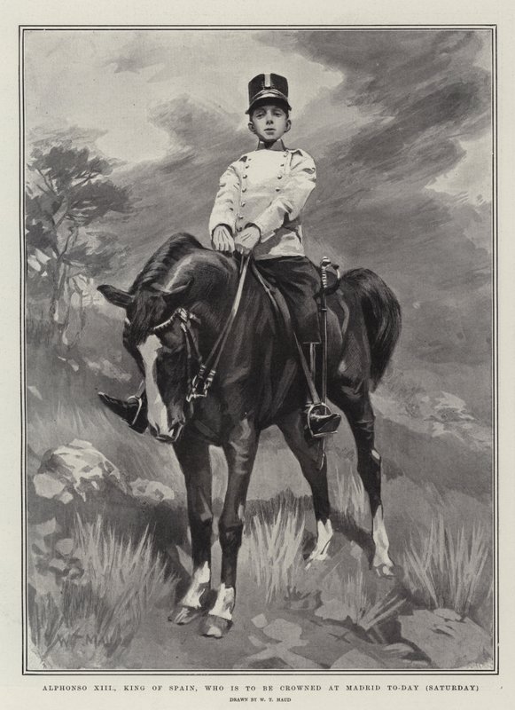 Alphonso XIII, King of Spain, who is to be crowned at Madrid Today (Saturday) by William T. Maud