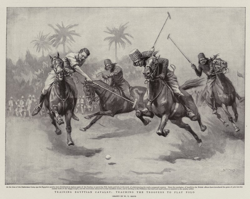 Training Egyptian Cavalry, teaching the Troopers to play Polo by William T. Maud