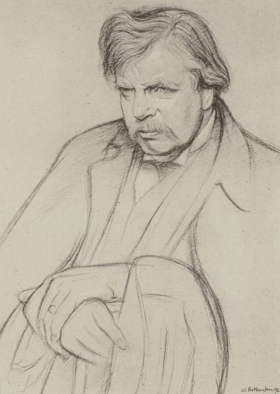 G K Chesterton by William (after) Rothenstein